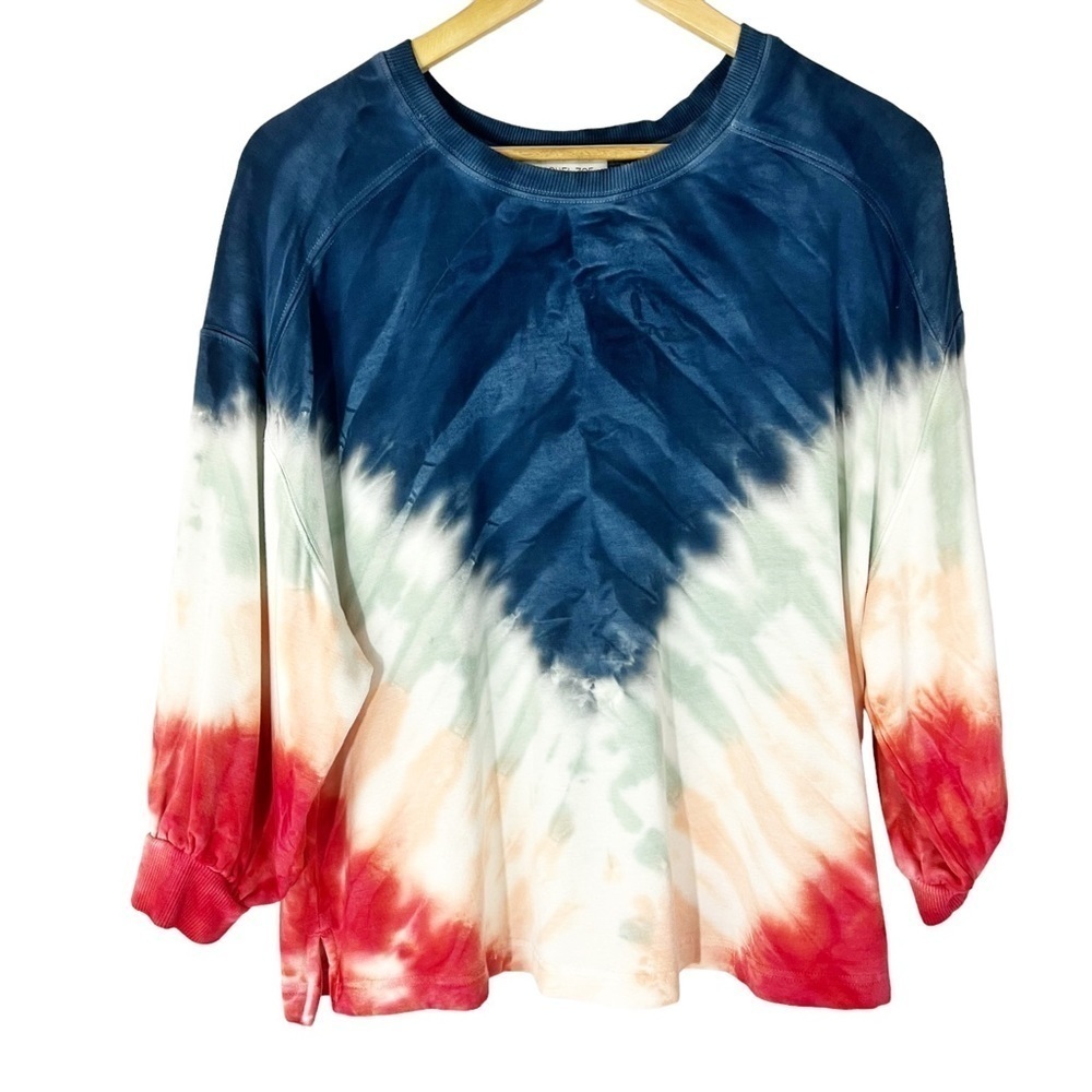 Rachel Zoe Crew Neck Tie Dye Sweatshirt Boho Bohemian